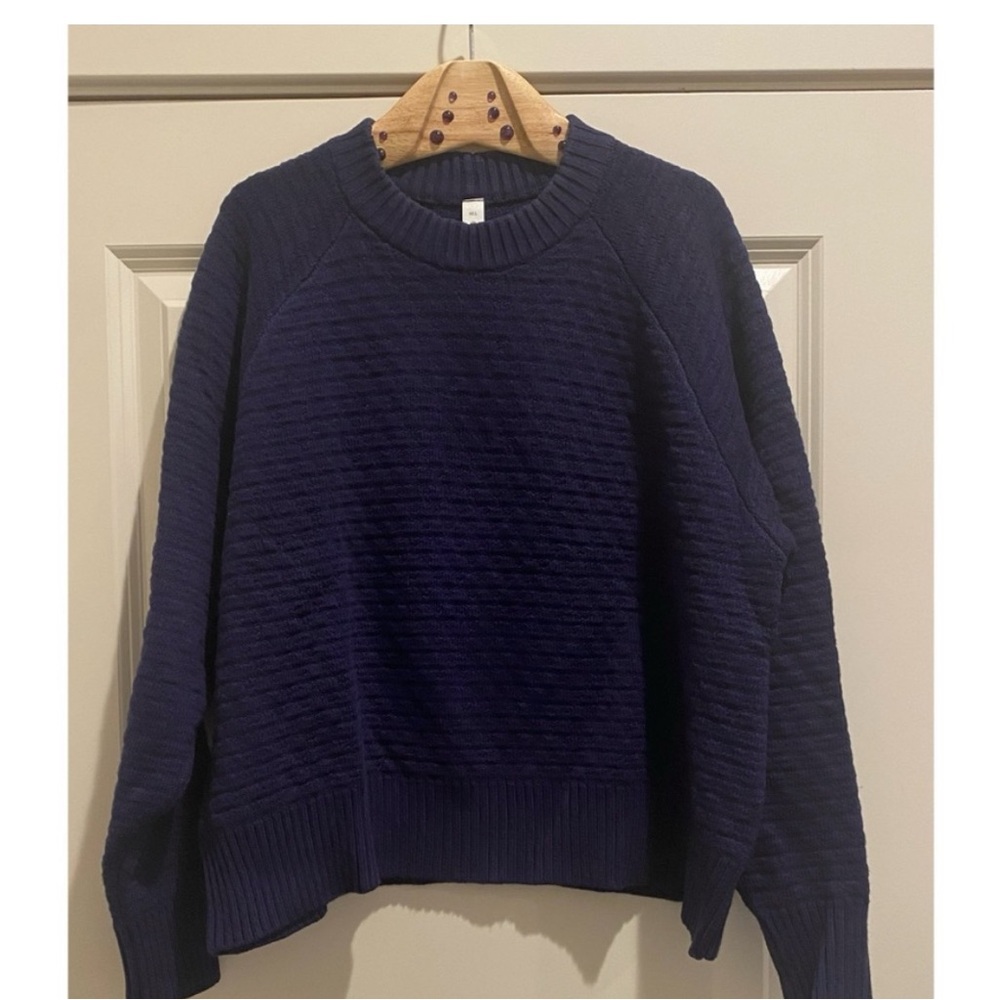 🍋 NWOT Lululemon Texture Play Crew Sweater - Night Sea - Sz M/L